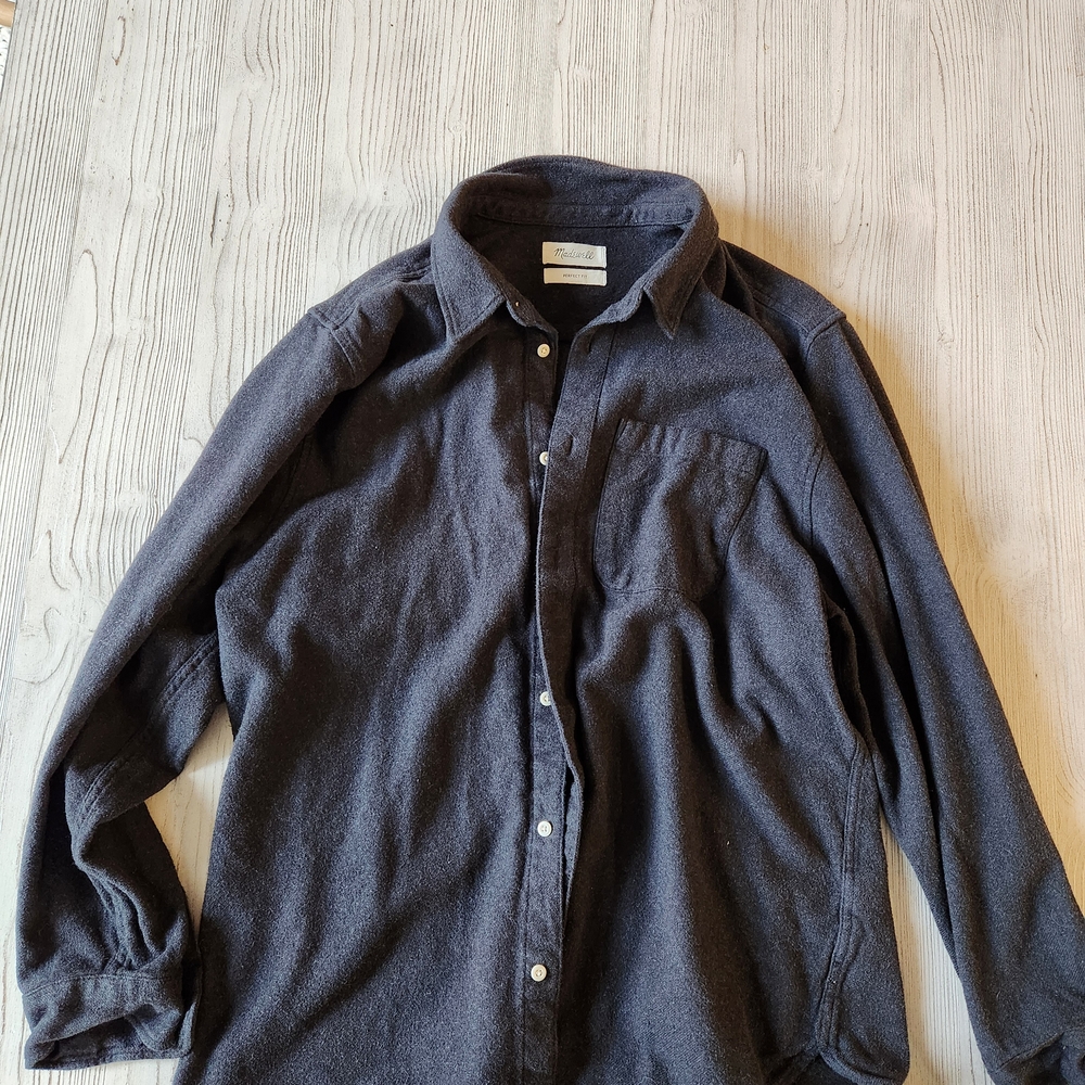 Madewell Charcoal Casual Flannel Button Down Shirt